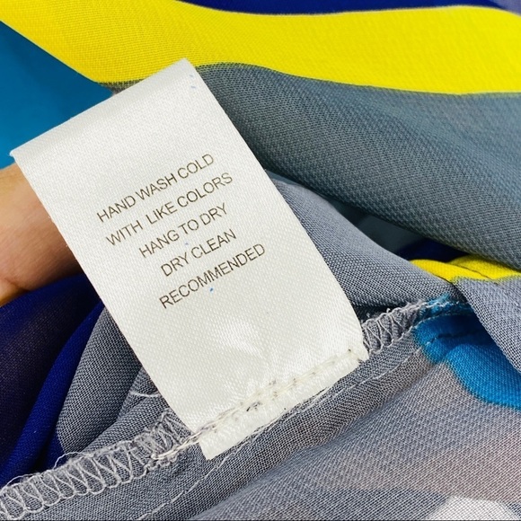 Daniel Rainn Sheer Striped Blue Scoop Neck Top S - Picture 14 of 16